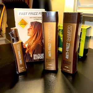 Brazilian Blowout Anti-Frizz Shampoo, Conditioner & Ionic Bonding Spray NWT